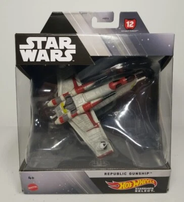 NUEVO Mattel HHR26 Hot Wheels Star Wars Starship Select REPUBLIC GUNSHIP 1:50 Foto 1 de 4