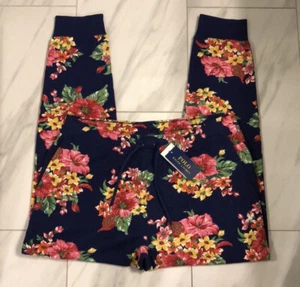 Polo Ralph Lauren Men’s Floral Sweatpants Navy Blue Pink $148 Large New - Picture 1 of 6