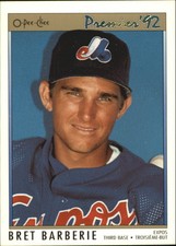 1992 O-Pee-Chee Premier Montreal Expos Baseball Card #36 Bret Barberie