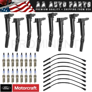 Ignition Coil, Wireset & Motorcraft Platinum Spark Plug for Ford F150 F350 UF631 - Picture 1 of 5
