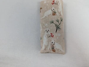 Beige Artic Weasel Fox Owl Lined Padded Handmade Eyeglass Case: Supports Charity - Picture 1 of 4