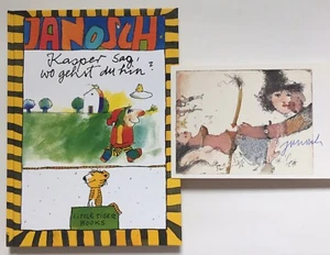 Janosch signiert Kunst Karte Original signed Unterschrift Signatur Autogramm - Bild 1 von 3