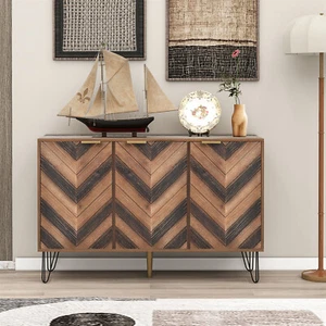 Kommode mit 3 Türen - 120 cm Sideboard Highboard Anrichte Beistellschrank merax® - Bild 1 von 14