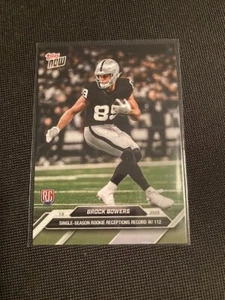 2024 2025 TOPPS NOW CARD RC ROOKIE RECEPTIONS RECORD!!! 112!!! BROCK BOWERS #20 - Picture 1 of 2