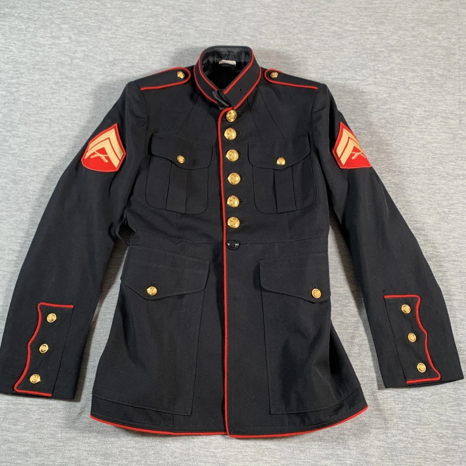 Abrigo Azul Vestido USMC De Colección Para Hombres 39S Sargento Polilana Chaqueta Militar Años 90 Foto 1 de 4