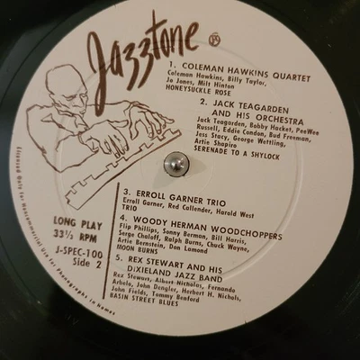 Jazztone J-SPEC 100 Sampler. Charlie Parker, Art Tatum, Errol Garner & More 1955 Foto 1 de 4