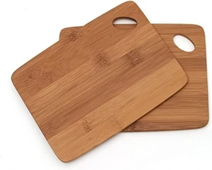 Lipper International Bamboo Wood Thin Kitchen Cutting Boards with Oval Hole in C - Picture 1 of 5