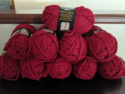 Новый лот из 10 Lion бренд пряжи шерсти легкость толщиной и быстро клюквы 138 * 1080 ярдов - Изображение 1 из 4