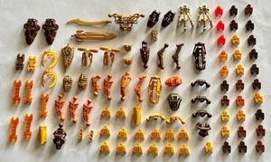 Lego Bionicle Gold Brown Lot Toa Mata Metru Limbs Feet Armor Torso Weapons Vtg - Picture 1 of 3