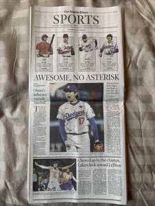 Los Angeles Times 14. November 2025 SHOHEI OHTANI gewinnt 4th MVP DODGERS - Bild 1 von 11
