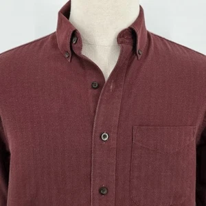 L.L. Camisa para hombre Bean Granate de algodón con botones talla M - Imagen 1 de 8