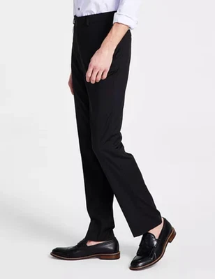 $95 NUEVO CALVIN KLEIN Hombres 34x29 Negro Calce Ajustado Elastizado Vestido Pantalones/Pantalones Foto 1 de 4