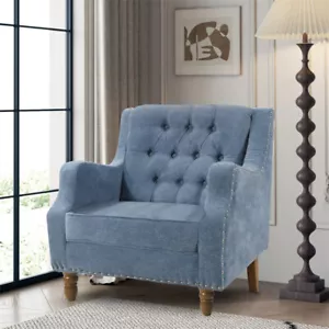 Blue Accent Chair Single Sofa Upholstered Armchair Lounge Chairs for Living Room - Picture 1 of 18