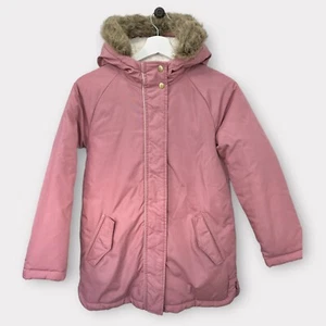 OLD NAVY | L (10/12) | Hooded Parka GIRLS Jacket Faux Fur Pink - Picture 1 of 9