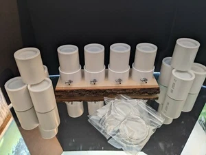 2" -4 Bank Fluid Bed For Powder Painting Jigs/with 12Cups and Lids and Pump - Picture 1 of 1