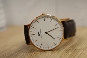 Daniel Wellington Watch Classic 36 Glasgow 36mm White Dial Rose Gold New Battery - Picture 1 of 6