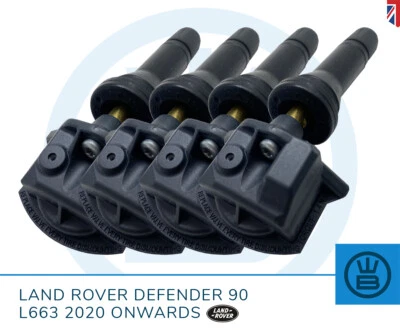 LAND ROVER DEFENDER 90 L663 TPMS tyre pressure rubber valve sensor x4 OE 2020 >  - Image 1 of 4