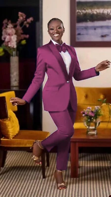 Trajes de mujer 2 piezas Esmoquin de boda graduación Formal Damas Conjunto Blazer Talla grande Foto 1 de 4