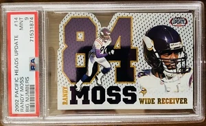 2002 Pacific Heads Update Randy Moss Big Numbers #14 PSA 9 MT Minnesota Vikings - Picture 1 of 2