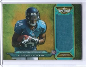 2012 Topps Triple Threads Rookie Jumbo Relic Gold Justin Blackmon RC 2/25 - Picture 1 of 2