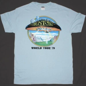Vtg BOSTON WORLD TOUR Heavy Cotton Light Blue T Shirt For Men All Size UR106 - Picture 1 of 3