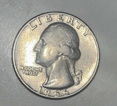 1966 Liberty Quarter Dollar US Coin No Mint Mark Rare Mint Error - Image 1 of 2