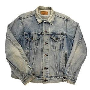 Levi's Denim Trucker Jacket 70506 Blue Mens L 44 Vintage Made in USA Red Tab - Picture 1 of 19