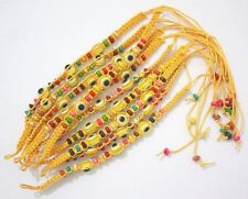 10 LUCKY EYE Ethnic Pearl Charm YELLOW Cord Bracelet for Fashion Success