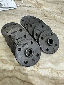 10Pcs 1/2-INCH Floor Flange Industrial Steel Malleable Cast Iron Pipe Fittings R