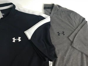 2 CAMISETAS DE HOMBRE UNDER ARMOUR Gris/Negro y Blanco Heatgear Pequeño - Imagen 1 de 12