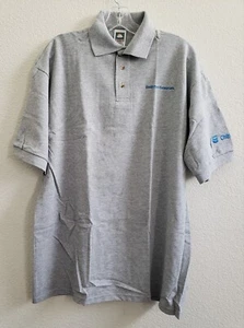 NEU Vintage 90er Baumwolle Deluxe Poloshirt Chevron Herren L grau S/S Logo USA Stoff - Bild 1 von 11