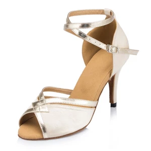 Nuevos zapatos de baile para damas fiesta salón de baile tango latino jazz salsa tacones sandalias US5-9 - Imagen 1 de 13