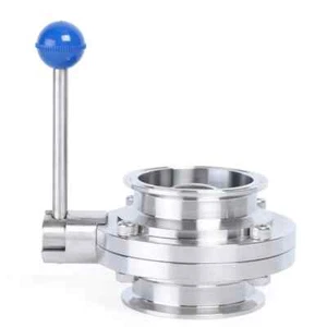 2 1/2" MANUAL BUTTERFLY VALVE TRI-CLAMP 316 SS WITH EPDM SEATS PULL HANDLE - Picture 1 of 7
