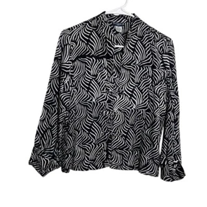 Chaqueta Maggie B Para Mujer XS Estampada Botón Delantero Manga Larga Cuello en V Artística - Imagen 1 de 9