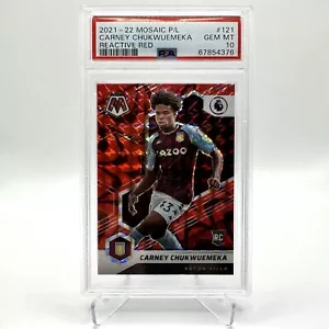 2021-22 Mosaic Premier League Carney Chukwuemeka Reactive Red Rookie PSA 10 - Picture 1 of 2