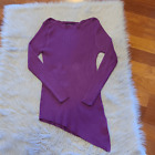 Lane Bryant Womens Purple Ribbed Asymmetrical Sweater Dress Size 18/20