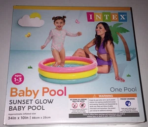 Brand new Intex 58924EP 34in x 10in Sunset Glow Soft Inflatable Baby Pool - Picture 1 of 1