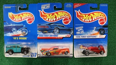 3)HOT WHEELS 1996 2000 217 40's Woodie 41 Wild Willys Dogfighter Car Lot - Image 1 of 3