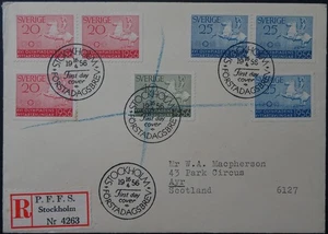 Sweden 16th Olympic Games Equestrian registered FDC dated 1956 - Picture 1 of 2
