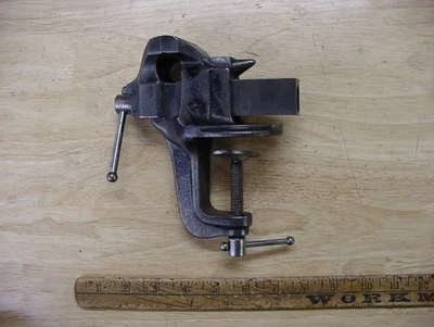 Винтажные тиски Stanley SW 763 Clamp On Anvil Bench, 3 фунта 13,6 унции, 2 дюйма, крышка 2 дюйма"EXC! - Изображение 1 из 4