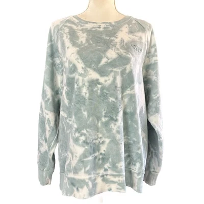 Sudadera Rip Curl Doble Aleta Talla Mediana Azul Claro Blanco Tie-Dye Cuello Redondo Top Foto 1 de 4