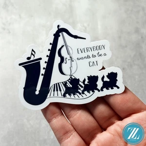 Aristocats Everybody Wants to Be a Cat Vinyl-Coated Sticker | Handmade Decal - Bild 1 von 3