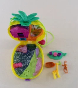Polly Pocket Tropicool Ananas tragbare Handtasche kompaktes Spielset fast vollständig - Bild 1 von 20