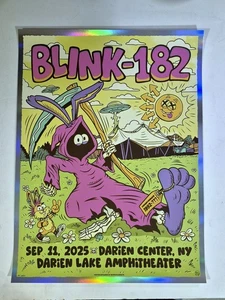 Blink 182 Poster Darien Center FOIL Signed, #/30 OFFICIAL 2025 Screen Print  - Picture 1 of 8