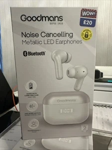 Auricolari Goodmans True Wireless LED Metallizzati Cancellazione Attiva del Rumore Nuovi BIANCHI - Foto 1 di 5