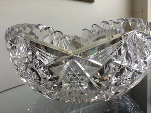 Original Hawkes SCHLIFF KRISTALL Schale Herzstück 8" amerikanische Brillantzeit - Bild 1 von 12