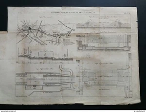 ANNALES PONT et CHAUSSEES (Dep 62) Plan de construction du canal de Lens 1887 - Imagen 1 de 4