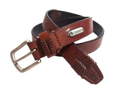 Cinturón de cuero Columbia Sportswear marrón de grano completo para hombre talla 38 CS5007 tejido envolvente Foto 1 de 4