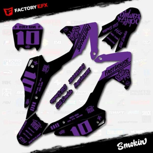 Kit de gráficos de carreras Smokin negro púrpura para calcomanía Honda CRF110 2013-2018 13-18 - Imagen 1 de 8