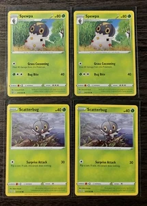 2x Spewpa 012/163 & 2x Scatterbug 011/163 Pokemon card Battle Styles NM - Picture 1 of 1